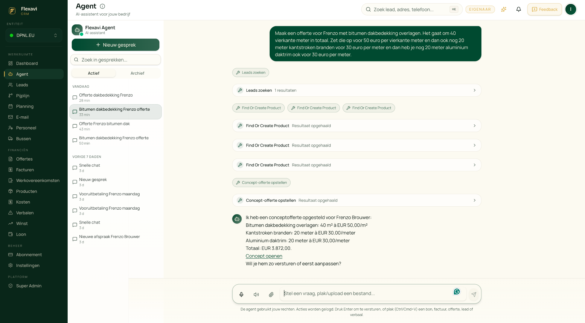 Offerte in 30 seconden, via een gesprek